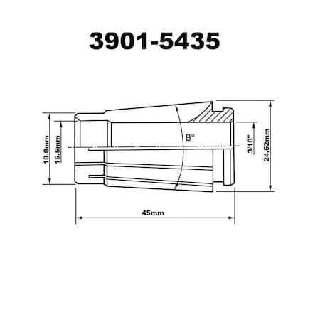 H & H Industrial Products Pro-Series 3/16" Sk16 Lyndex Style Collet 3901-5435